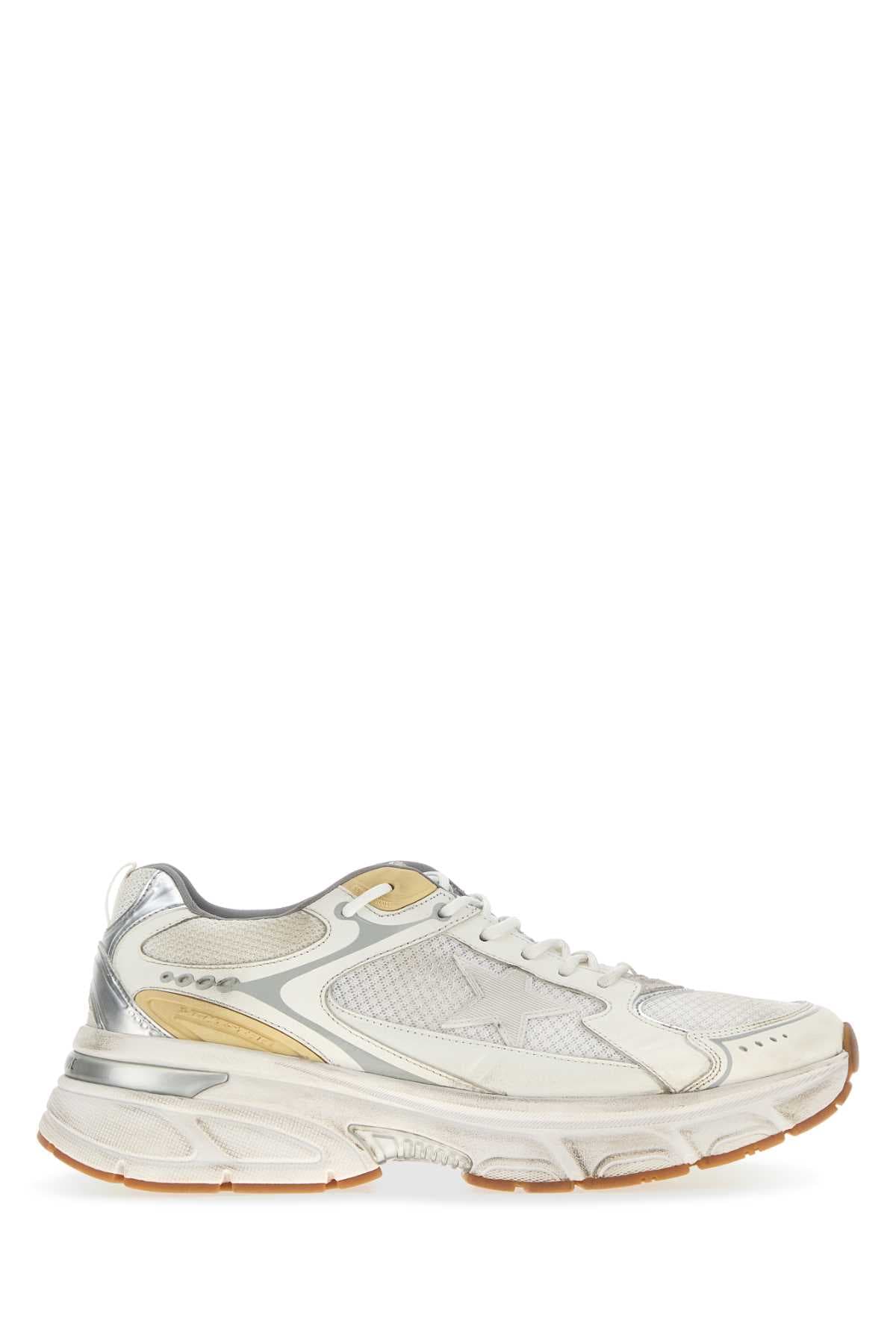 White mesh and leather Lightstar sneakers