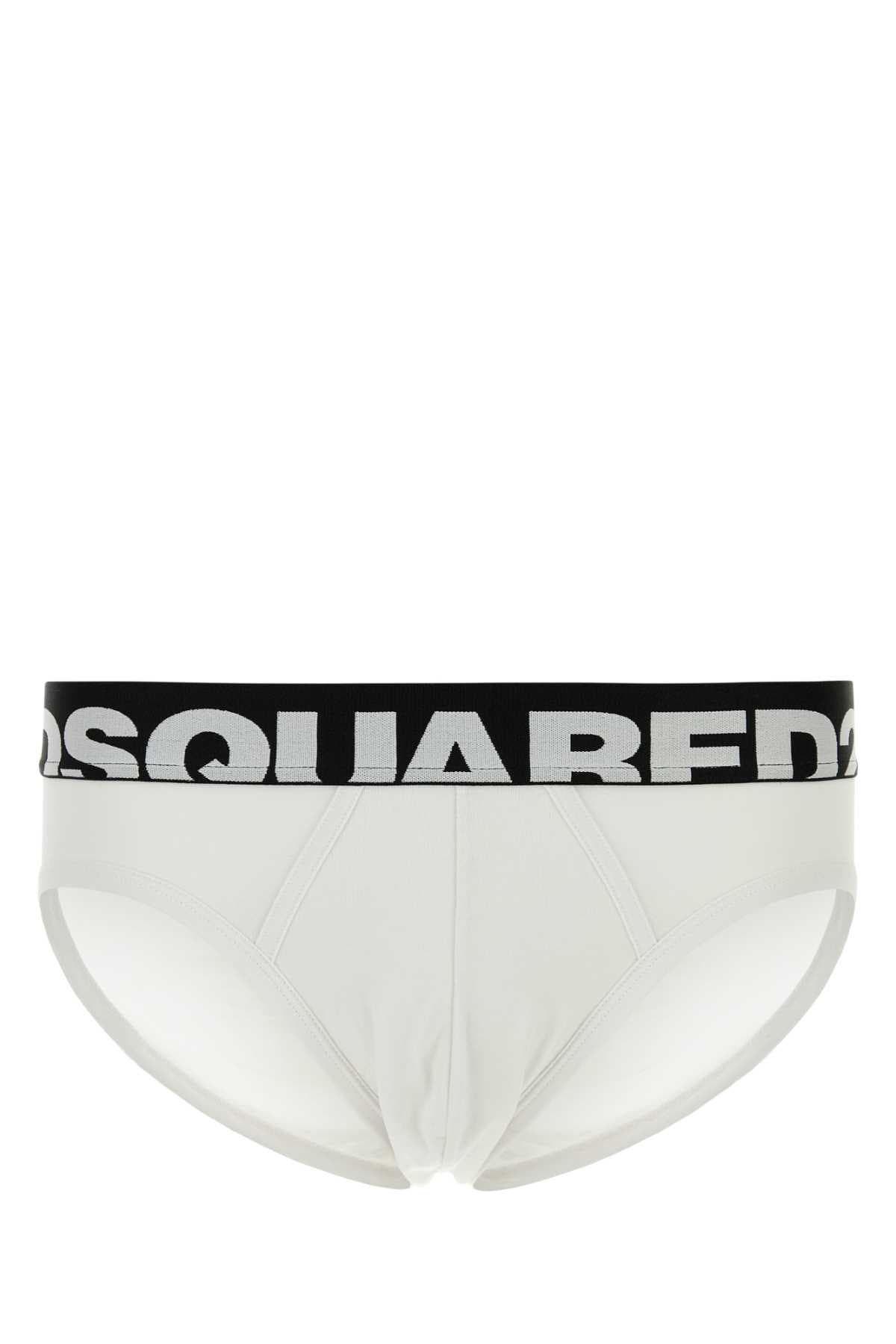 White stretch cotton brief