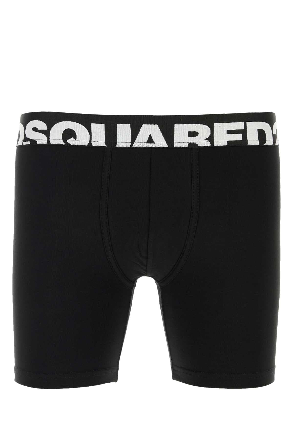 Black stretch cotton boxer