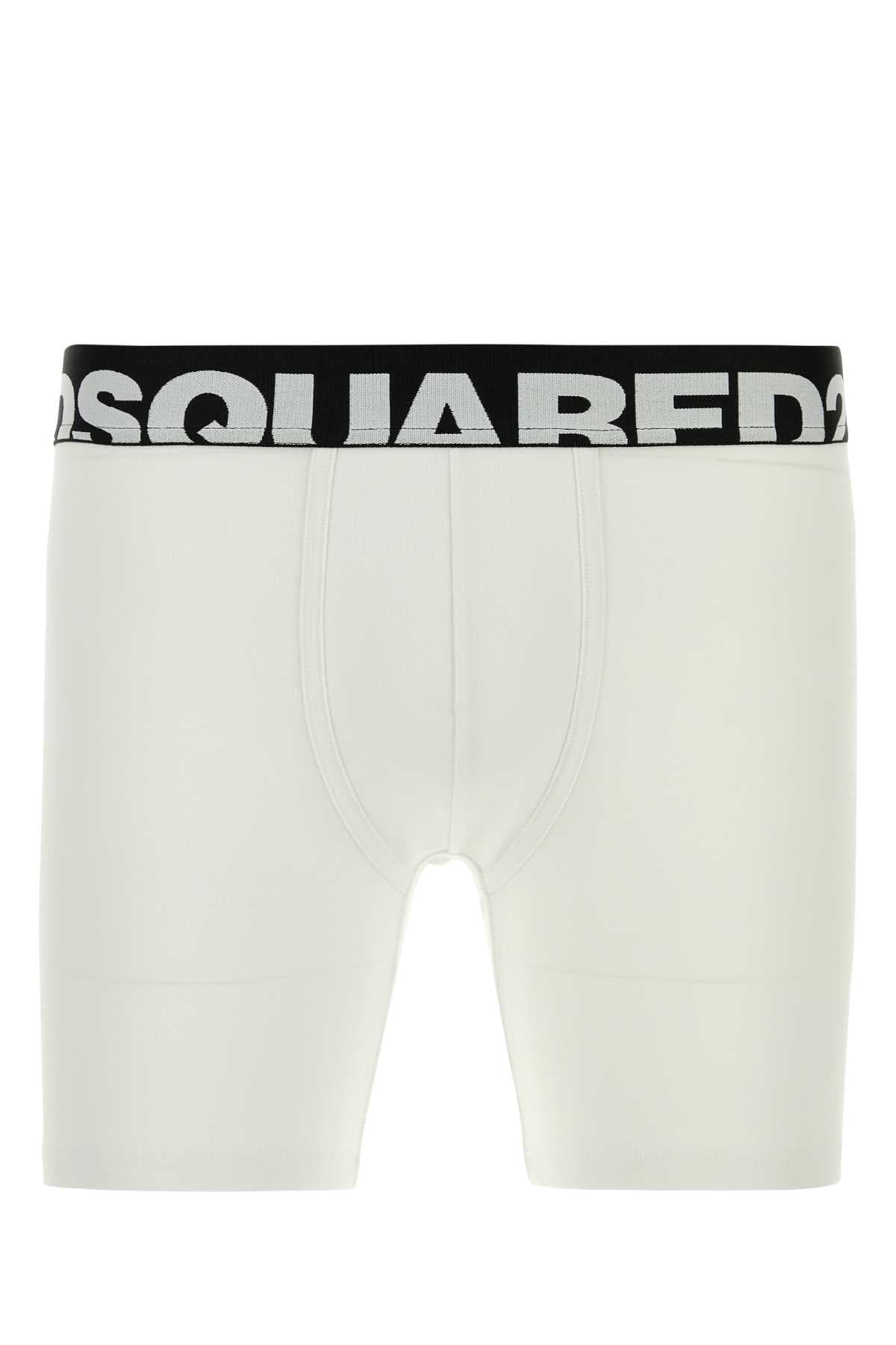 White stretch cotton boxer