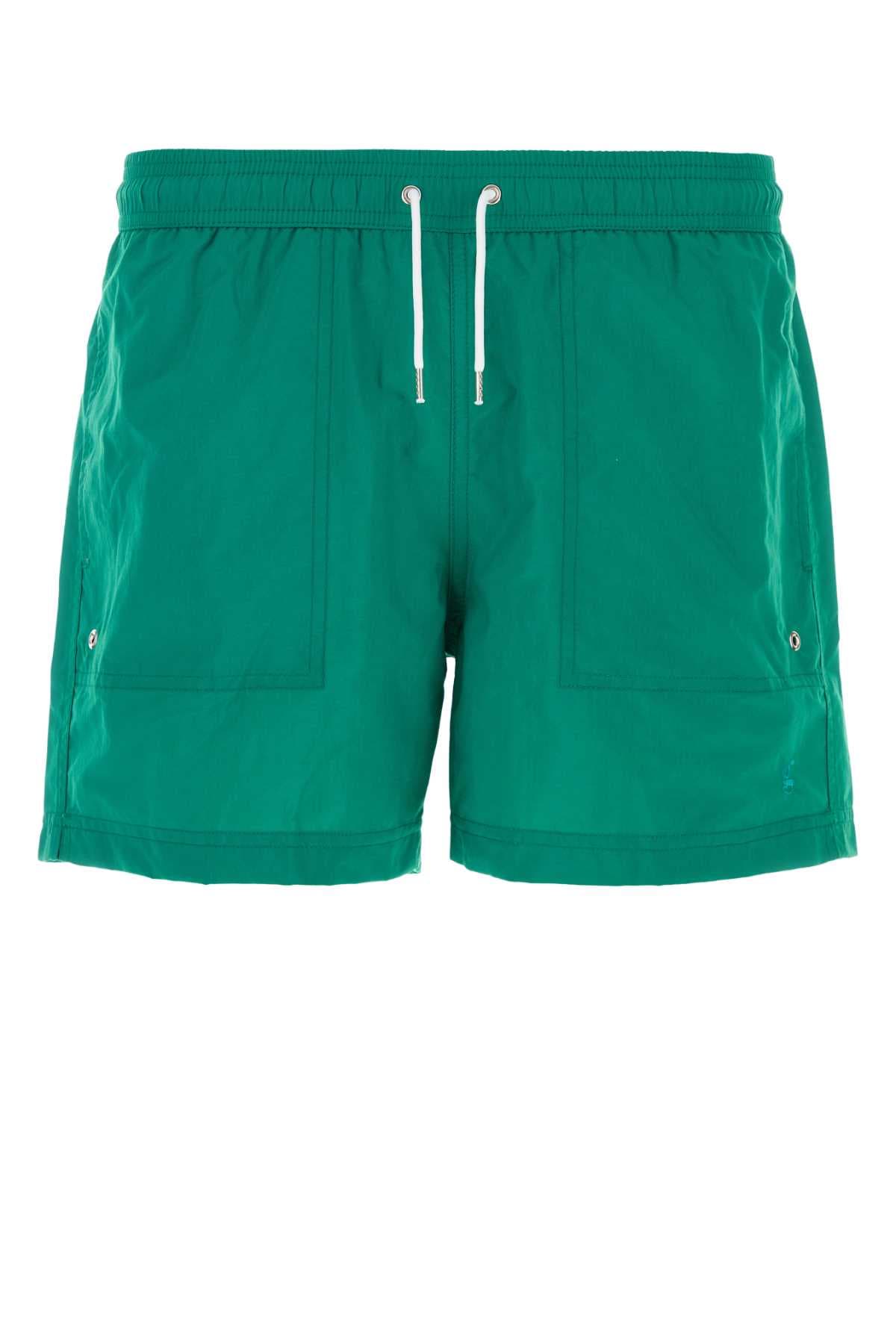 Emerald green nylon Gabrielle swimming shorts