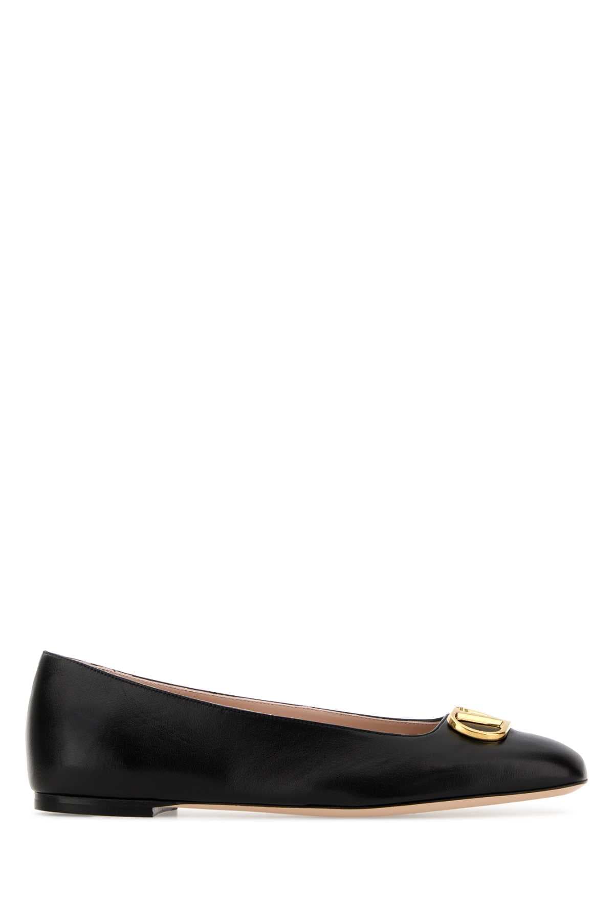 Black leather VLogo Signature ballerinas