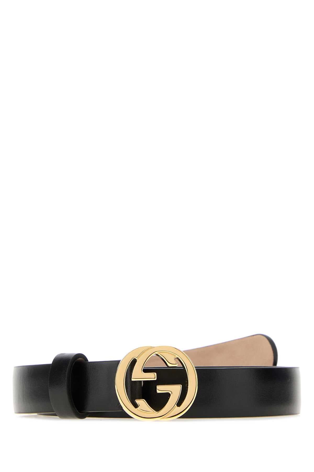 Black leather belt
