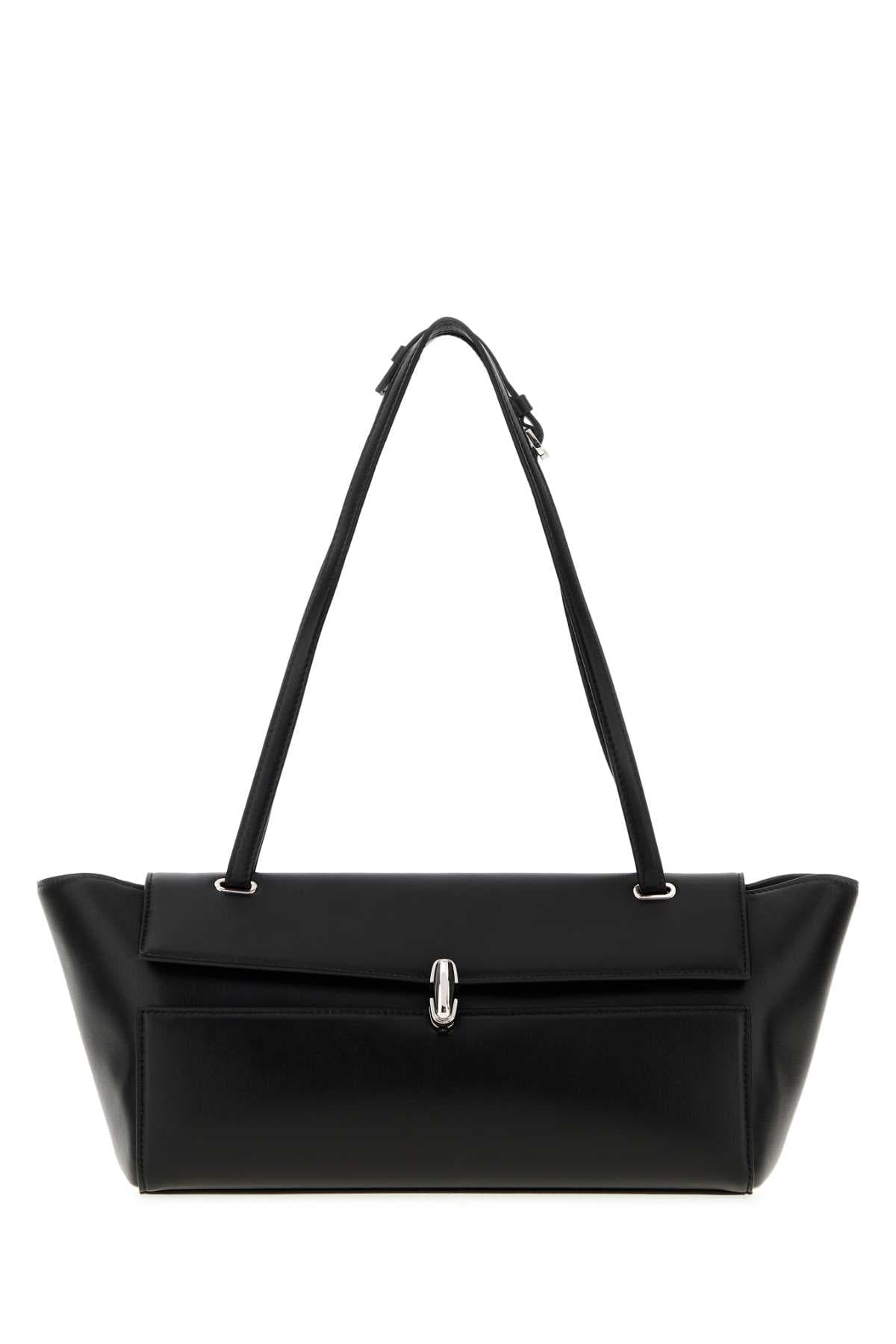Black leather Trapeze shoulder bag