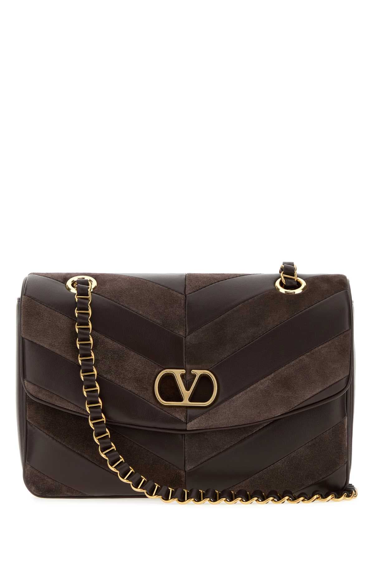 Brown leather and suede medium Djuna shoulder bag