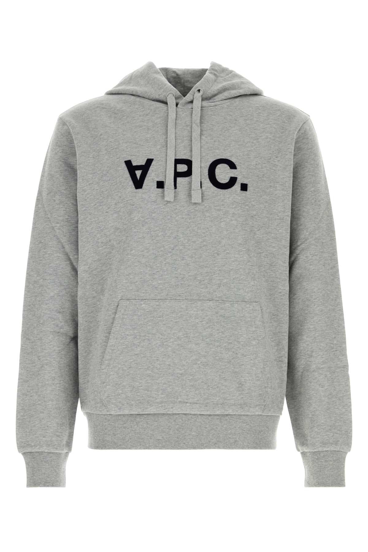 Melange grey stretch cotton sweatshirt
