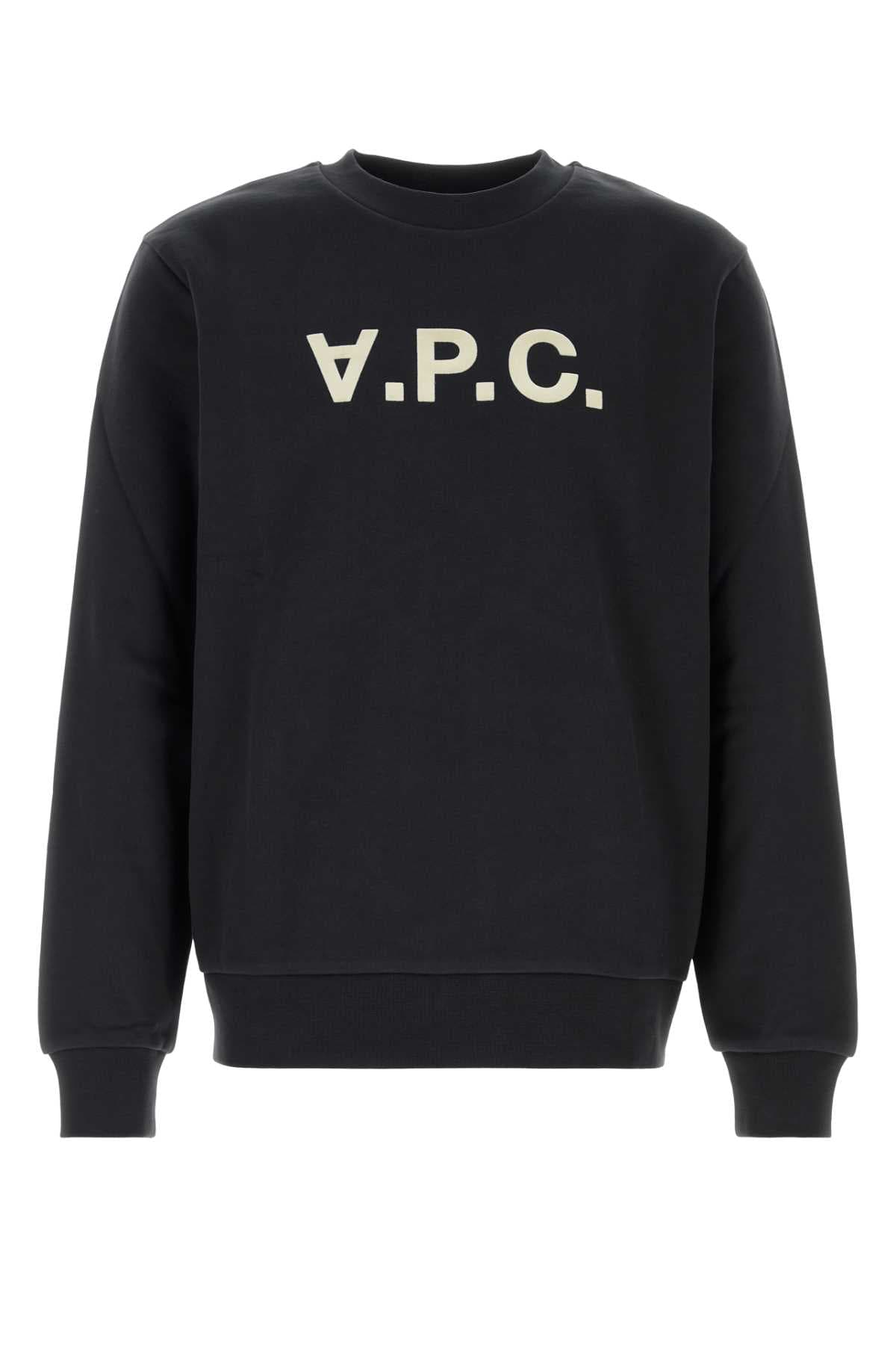 Black stretch cotton sweatshirt