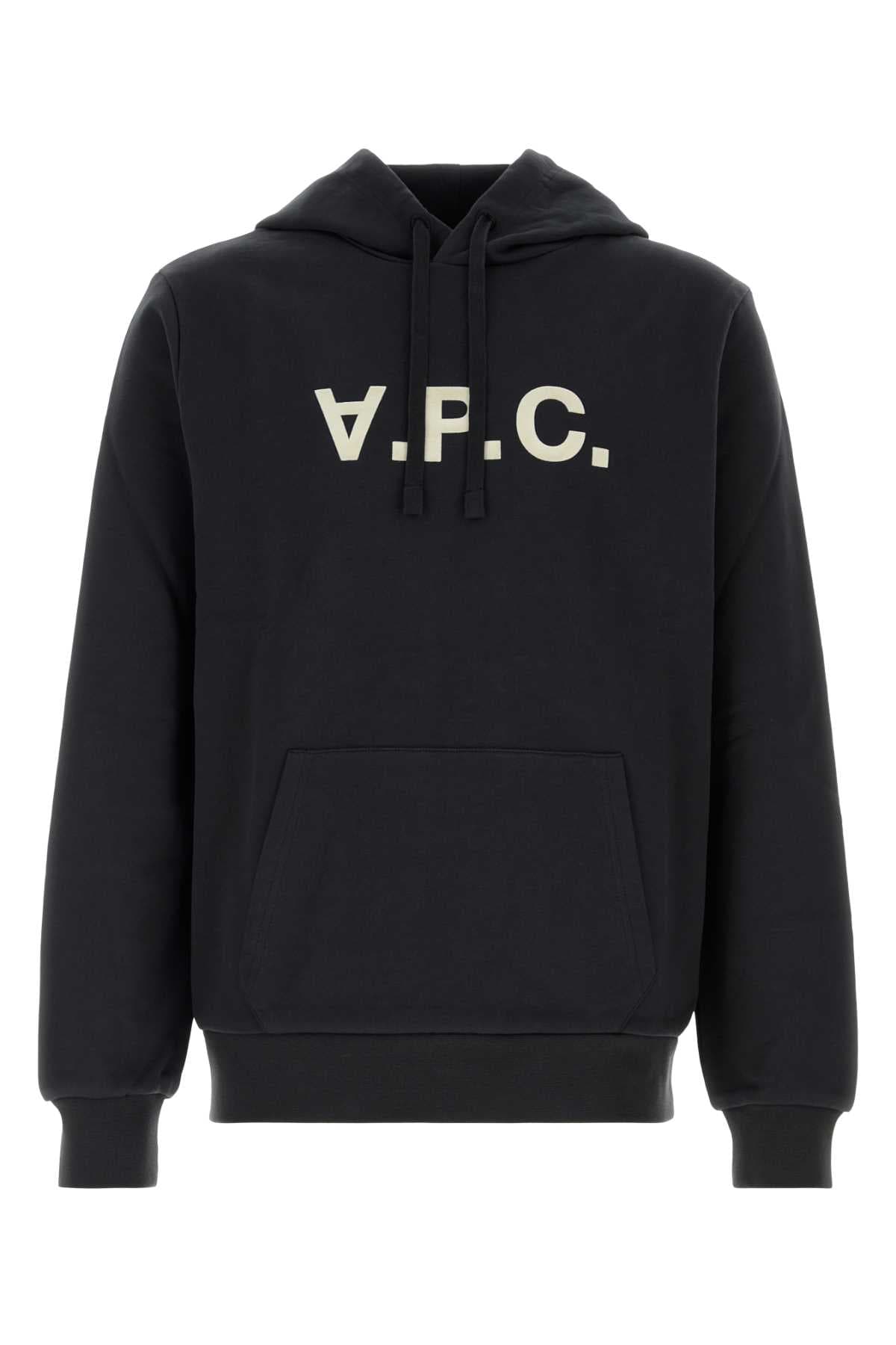 Black stretch cotton sweatshirt
