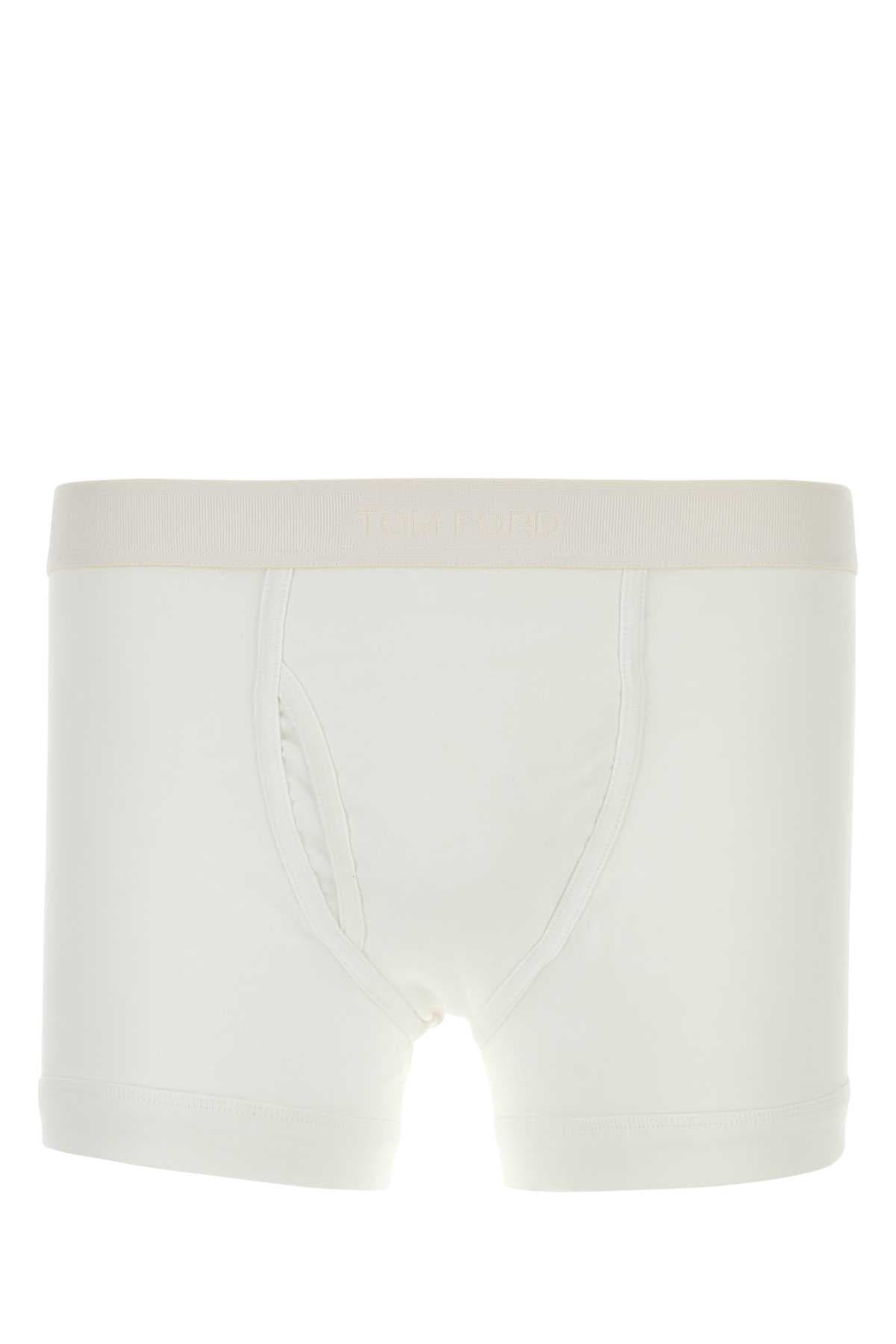White stretch cotton boxer