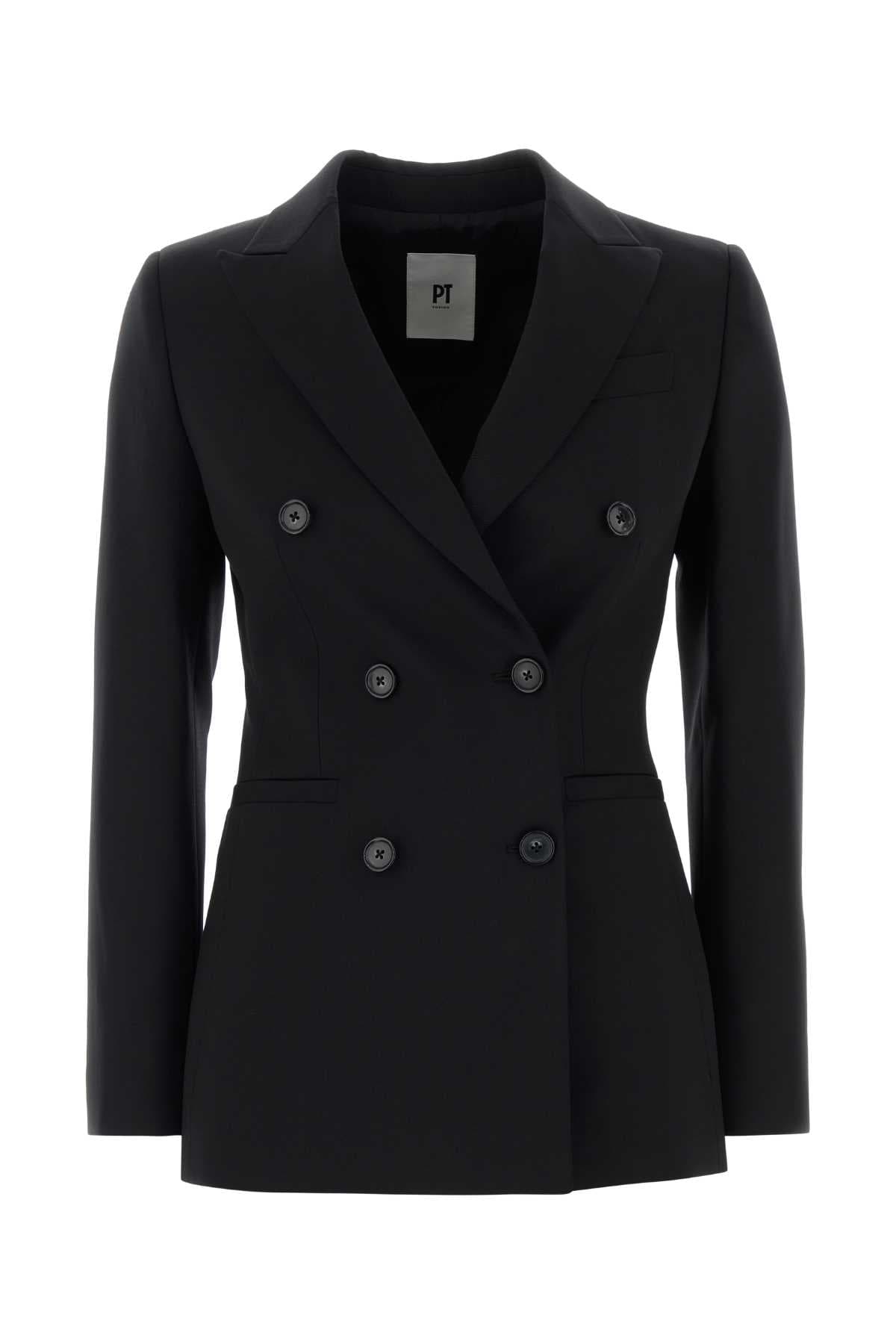 Black stretch wool Romy blazer