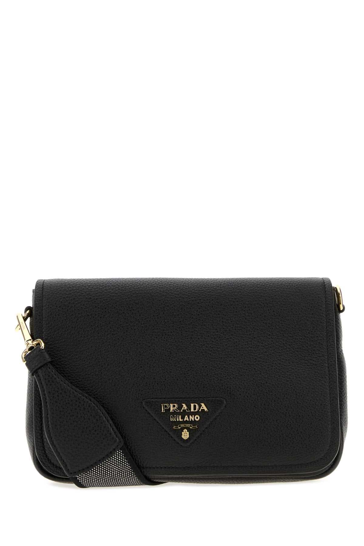 Black leather crossbody bag