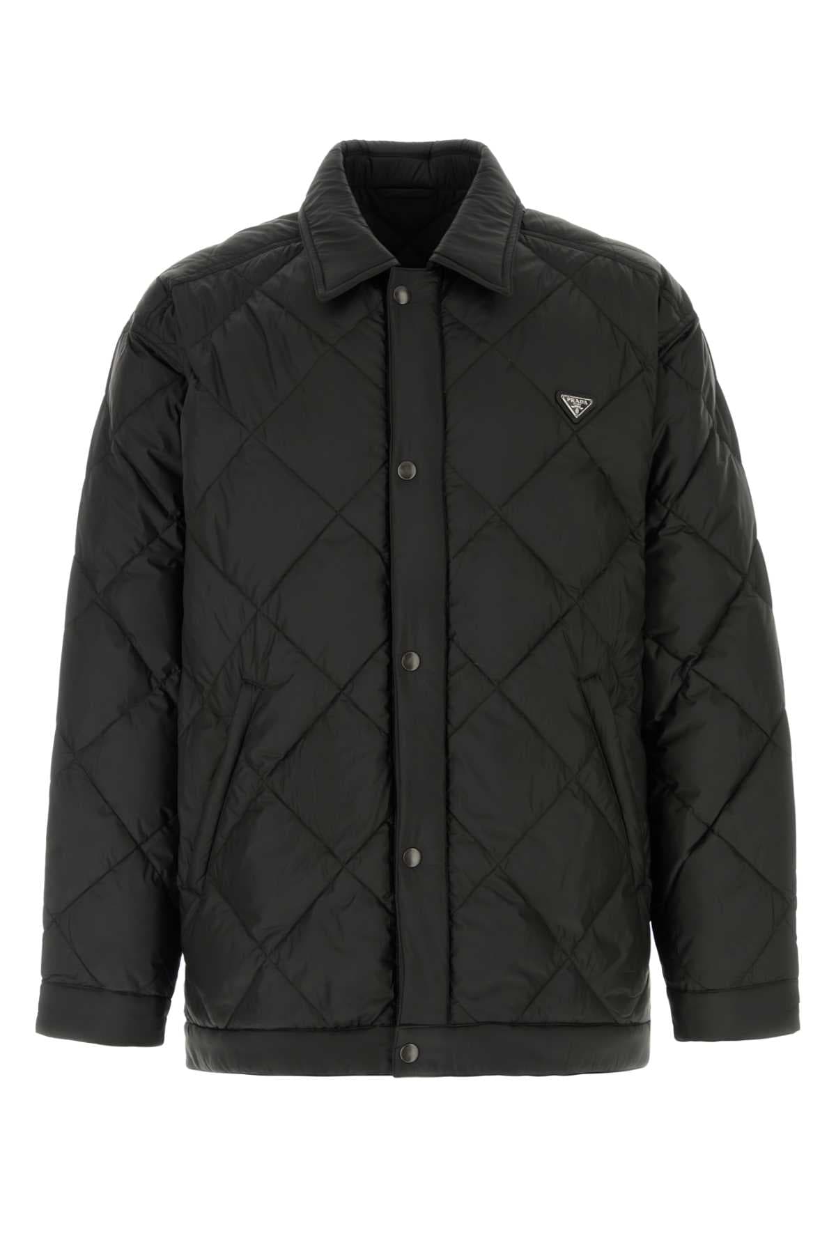 Black polyester down jacket