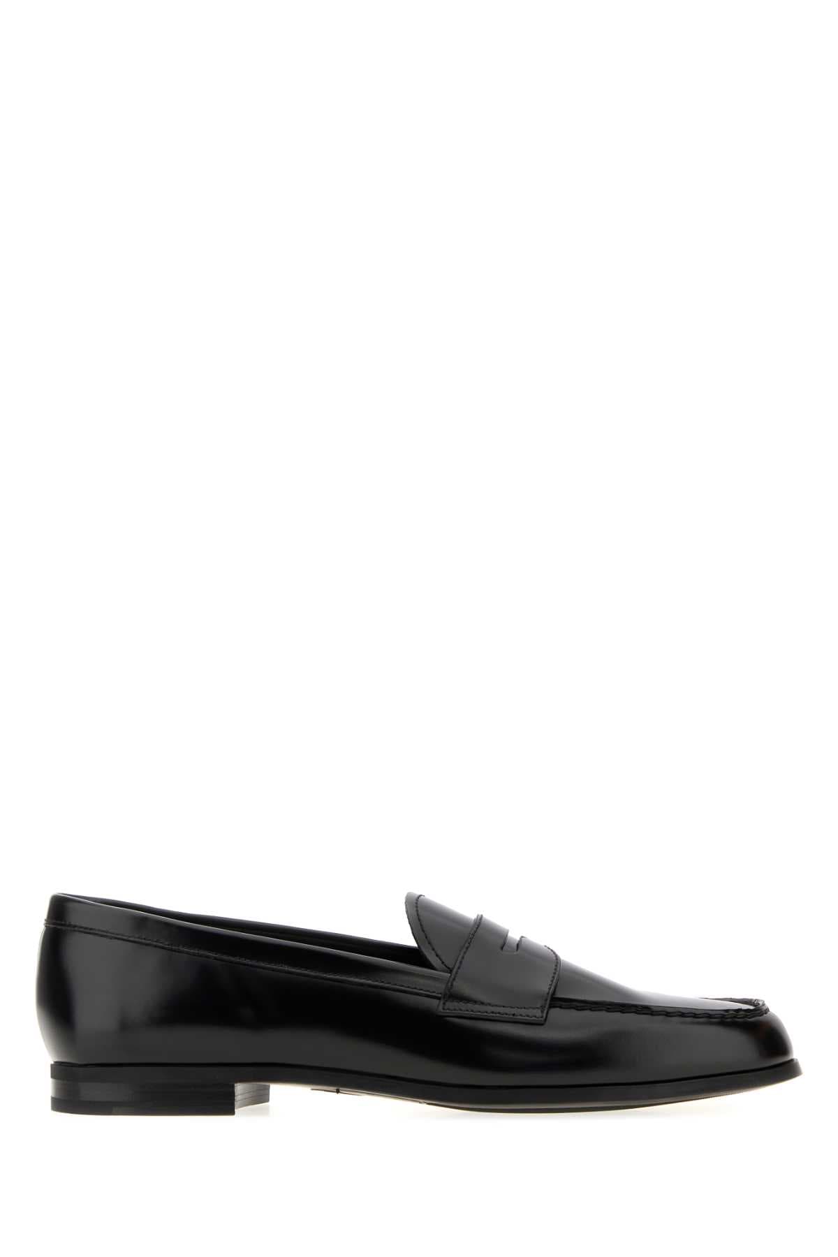 Black leather Natalie loafers