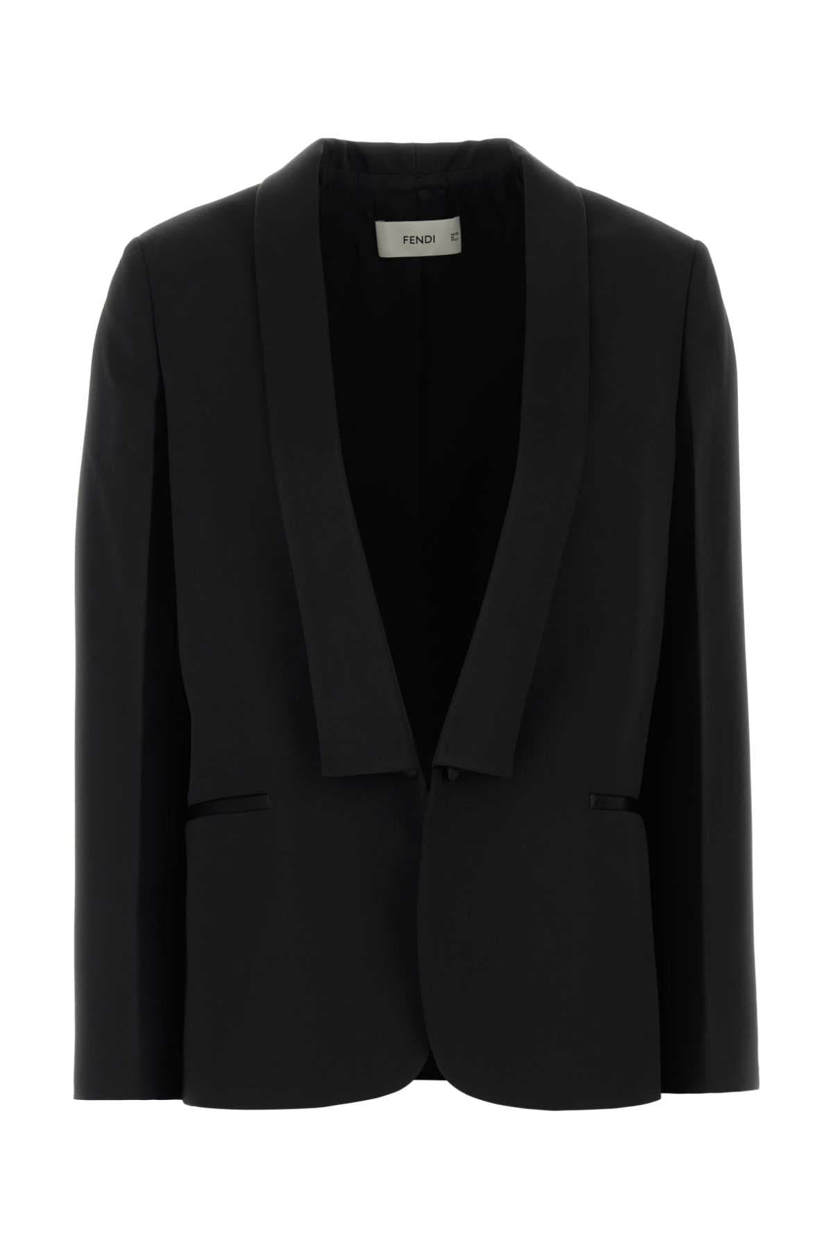 Black grain de poudre blazer
