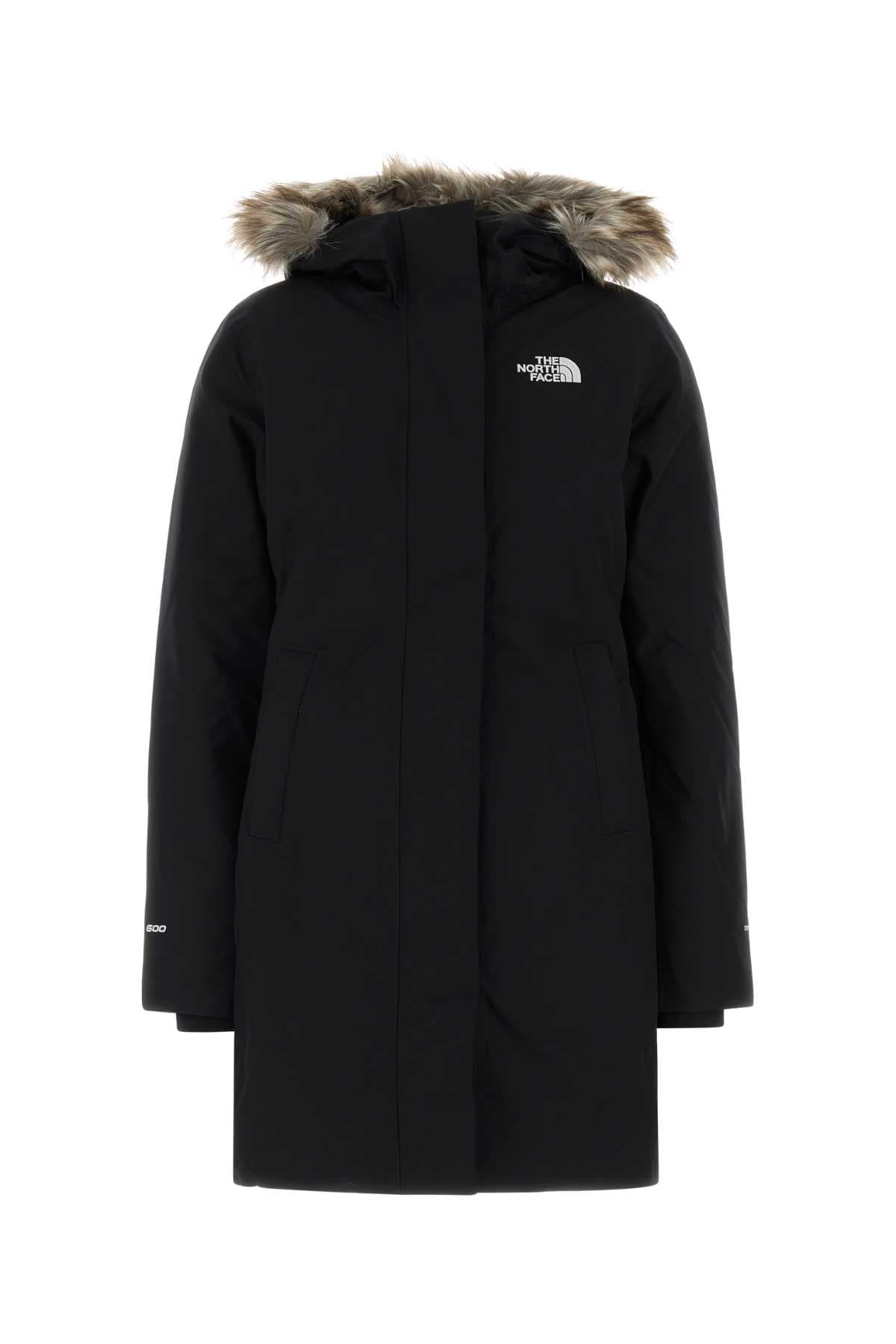 Black polyester down jacket