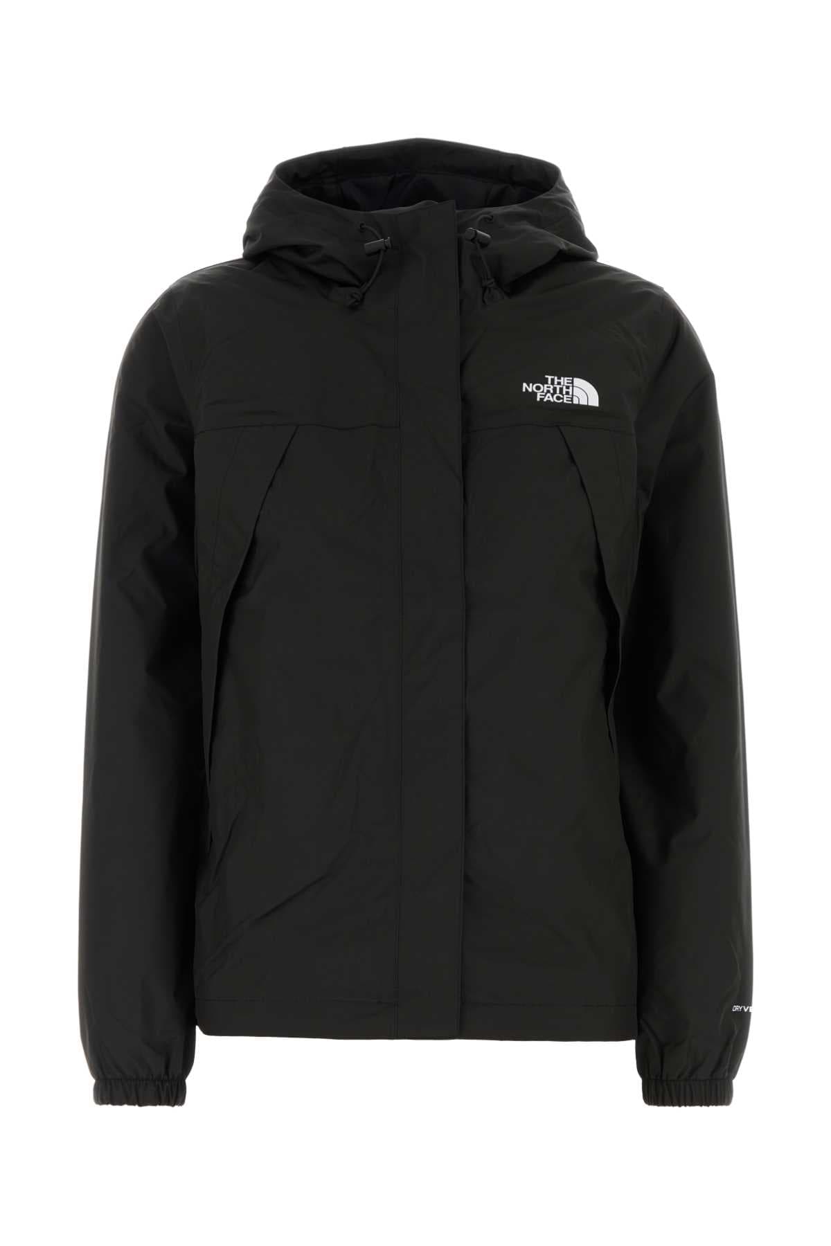Black polyester Antora Rain windbreaker