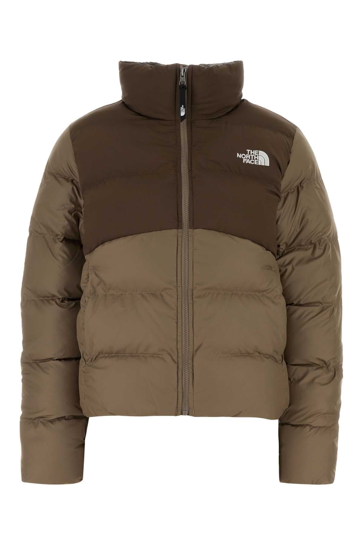 Brown polyester Saikuru padded jacket