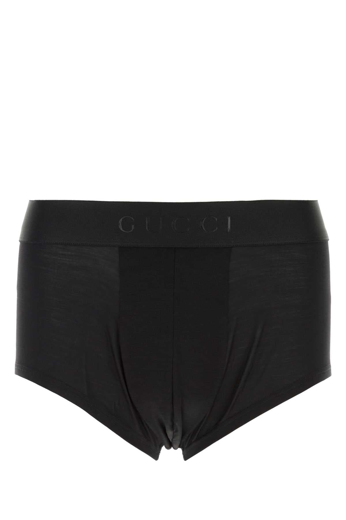 Black silk brief