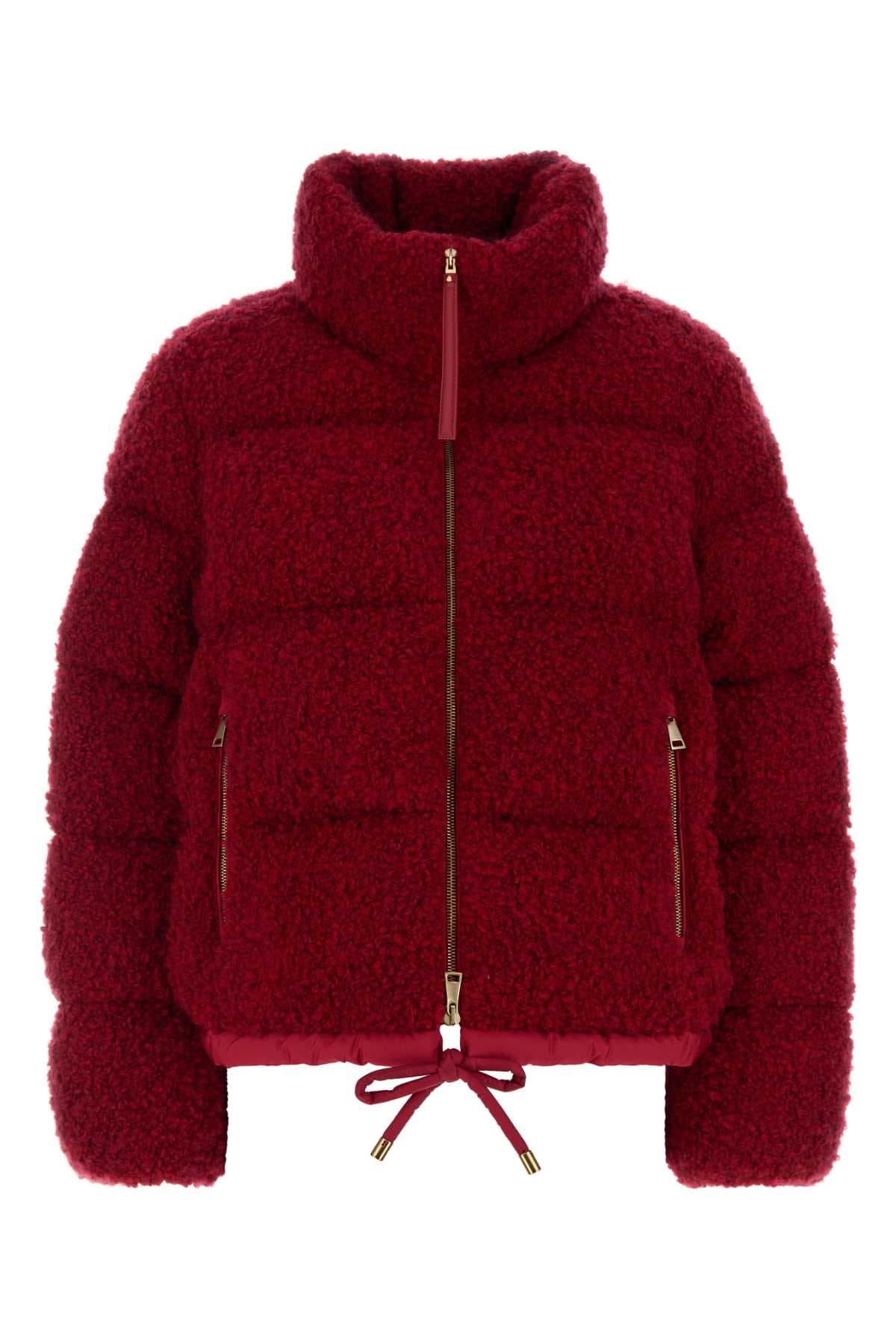 Red boucle Trascendance down jacket