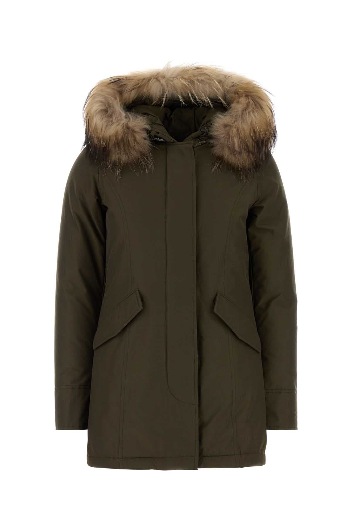 Khaki cotton blend Arctic parka