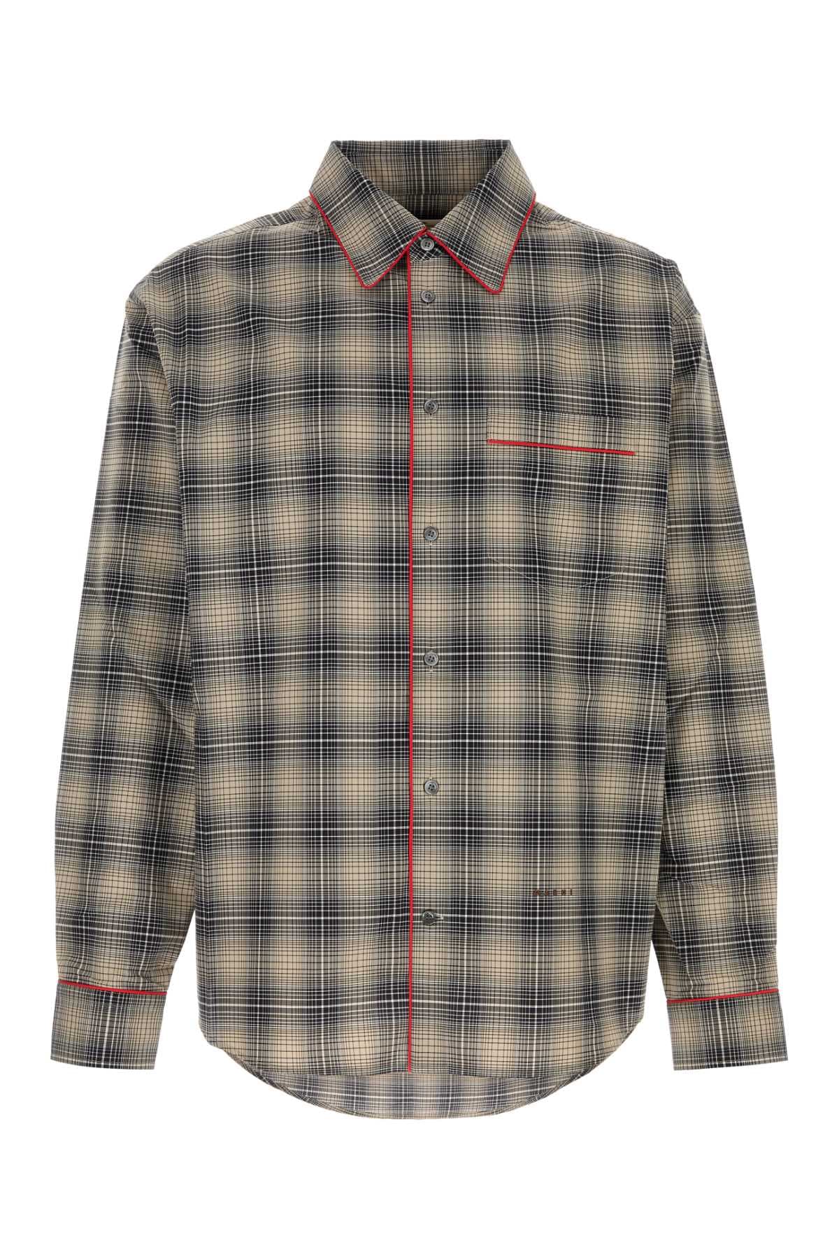 Embroidered poplin shirt