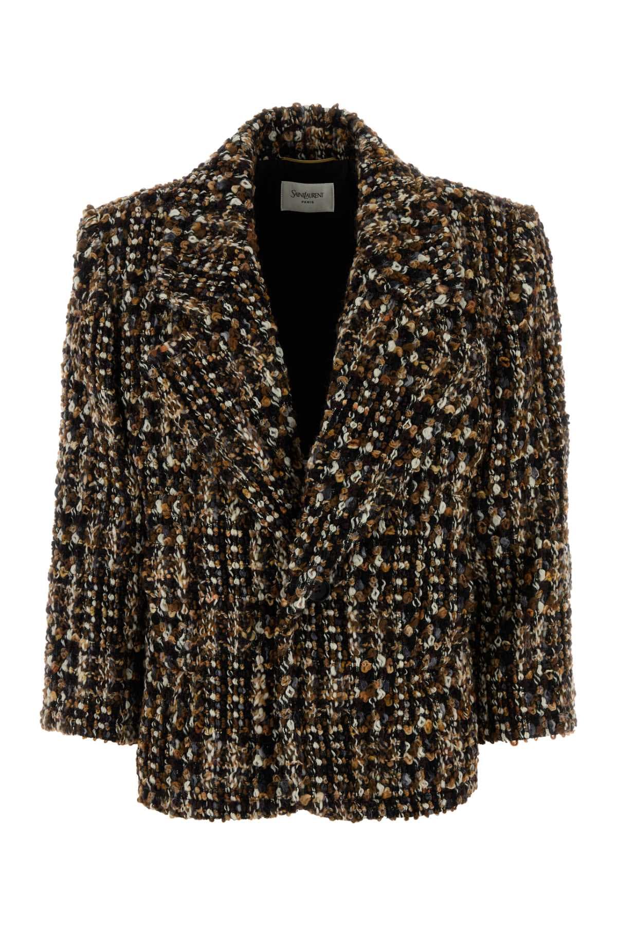 Multicolor tweed blazer