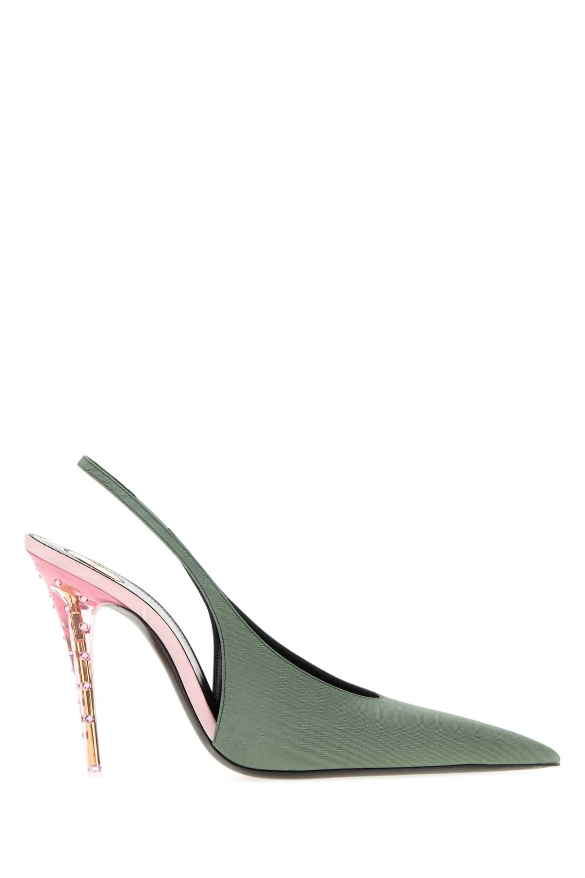 Green fabric Loredana pumps